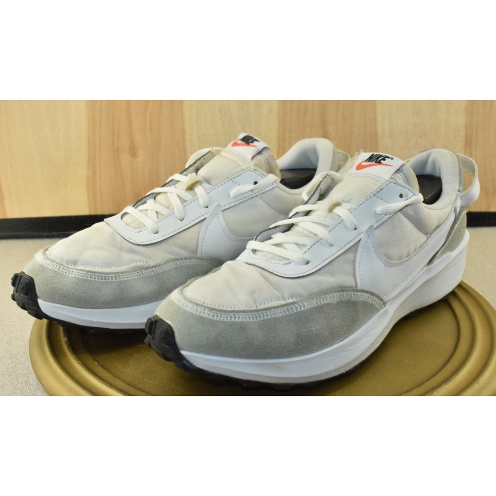 Nike Waffle Debut Men Shoes Size 10.5 White/Gray Suede Athletic Running Sneakers